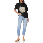 Women's Bloom State Wildflower Graphic Short Sleeve Crew Neck Cotton T-Shirt