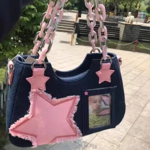 Amozae-Back To School Gifts Sweet Dreams Star Patchwork Shoulder Bag