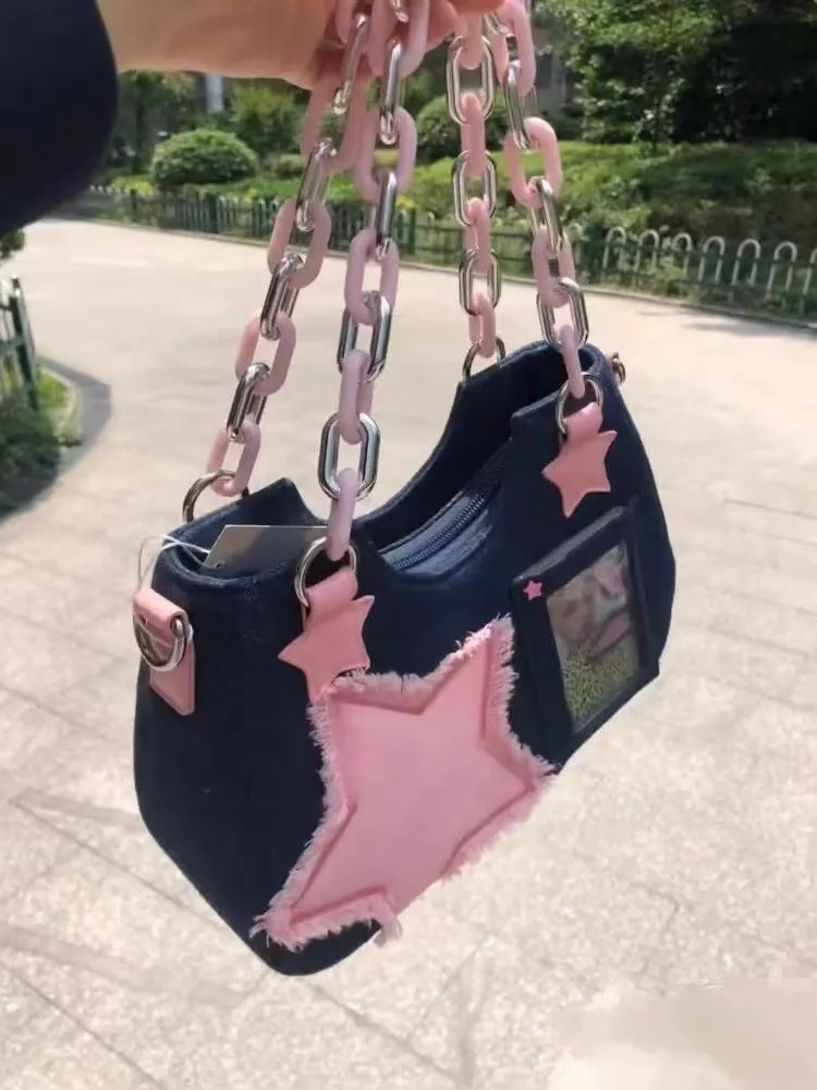 Amozae-Back To School Gifts Sweet Dreams Star Patchwork Shoulder Bag
