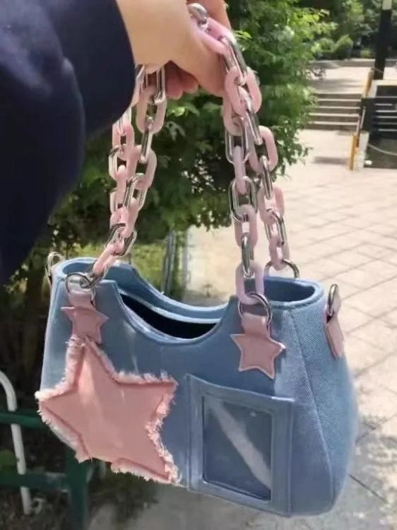 Amozae-Back To School Gifts Sweet Dreams Star Patchwork Shoulder Bag