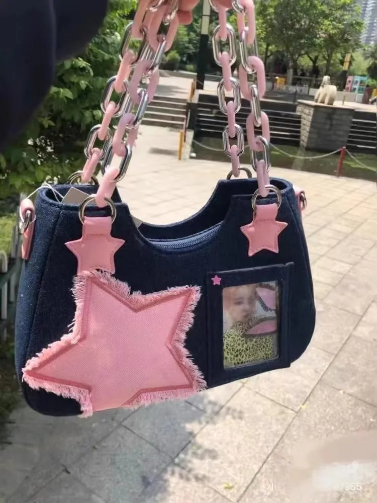 Amozae-Back To School Gifts Sweet Dreams Star Patchwork Shoulder Bag