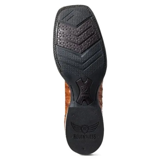 Ariat Men's Cowboy Boots Exotic Ostrich Relentless Platinum
