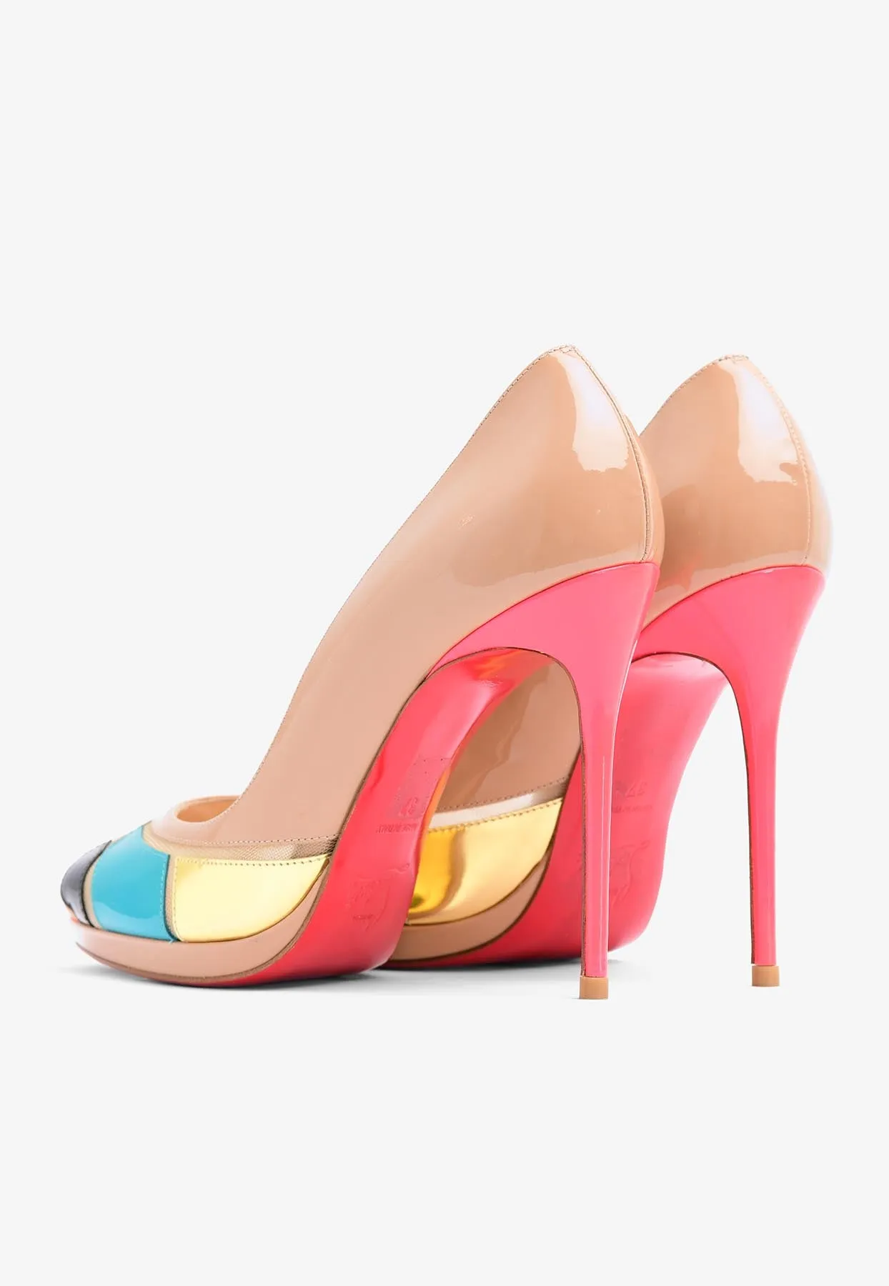 Astrogirl 110 Patent Leather Patchwork Pumps