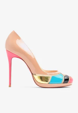 Astrogirl 110 Patent Leather Patchwork Pumps