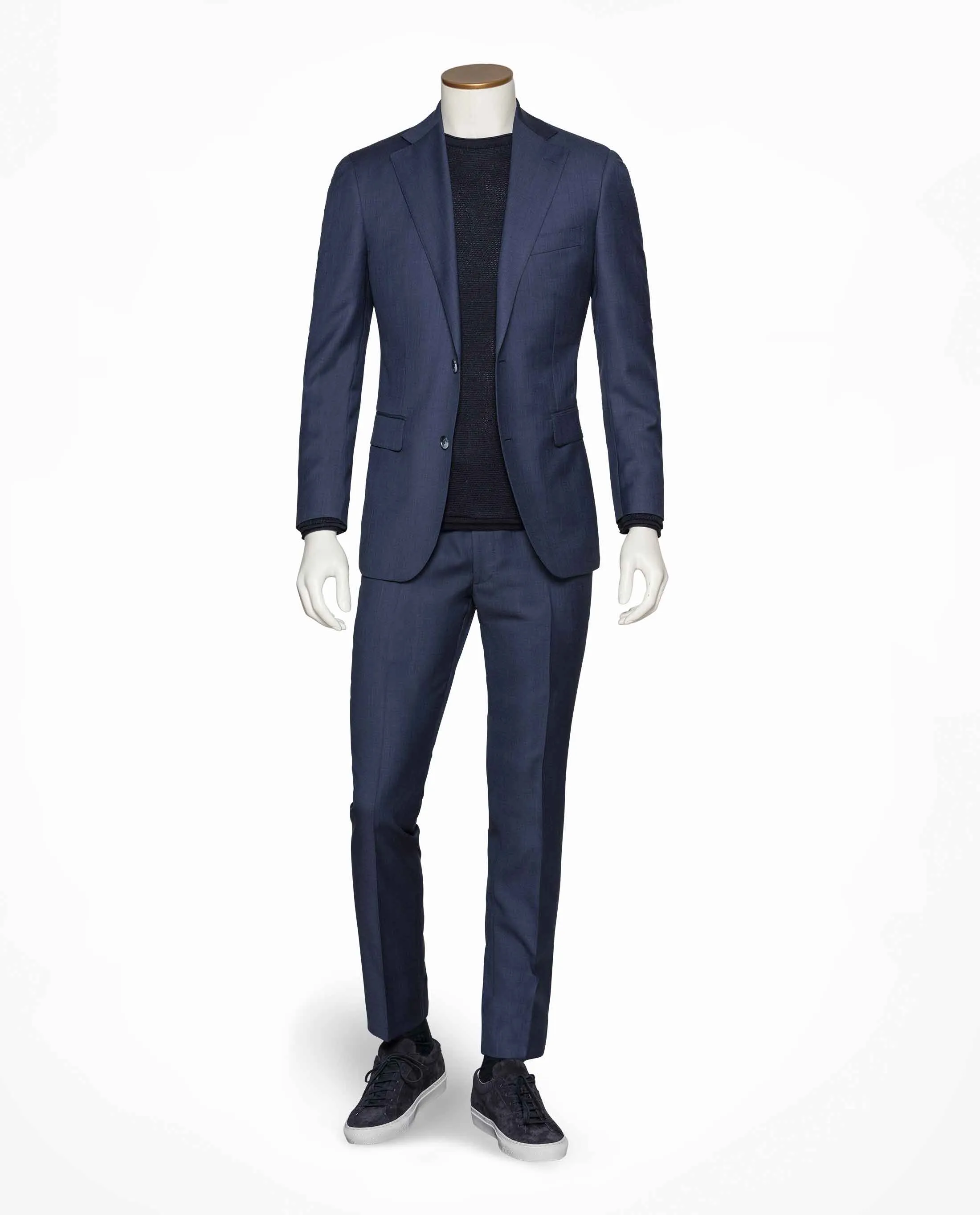 Barberis Canonico 365 Essentials Merino Wool Mid Blue Sharkskin