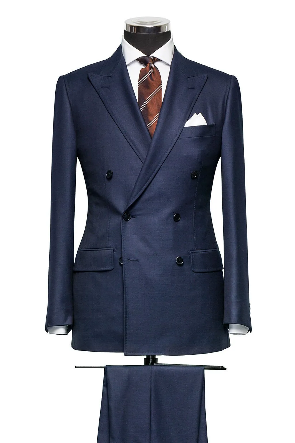Barberis Canonico 365 Essentials Merino Wool Midnight Blue Herringbone Fine Twill