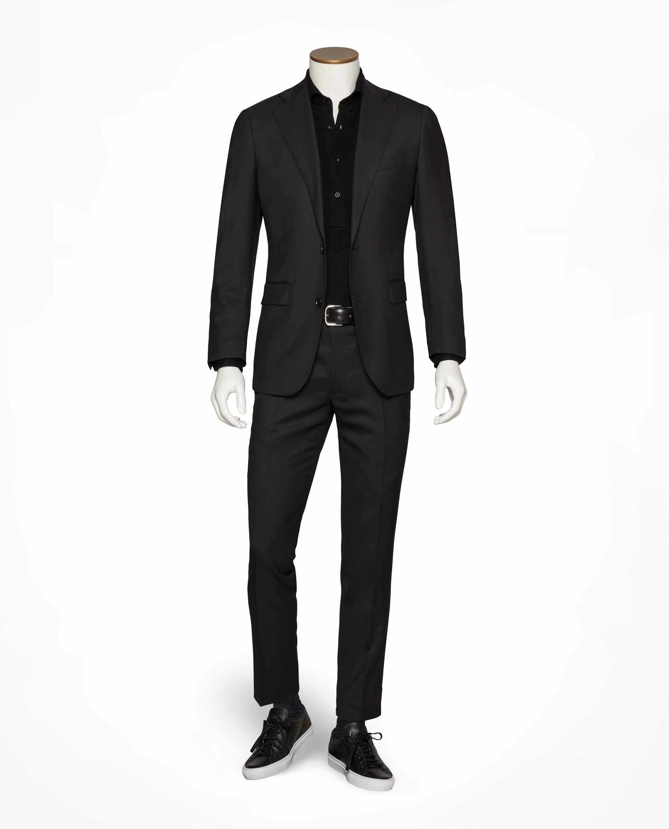 Barberis Canonico Black Twill S110 Merino Wool Doppio Ritorto
