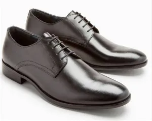 Black Plain Derby Lace-Up