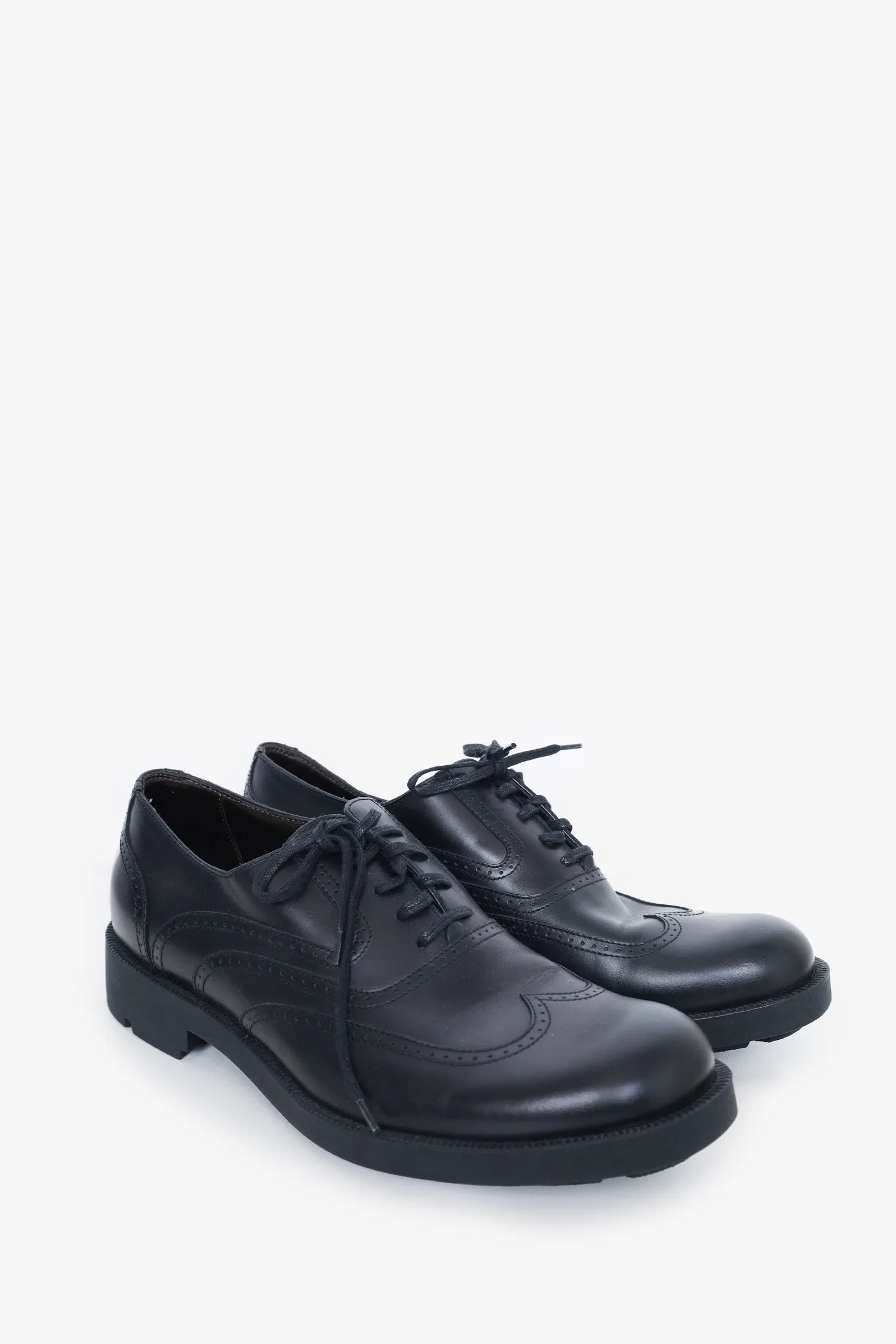 Bottega Veneta Black Leather Lace-up Oxford Size 41.5