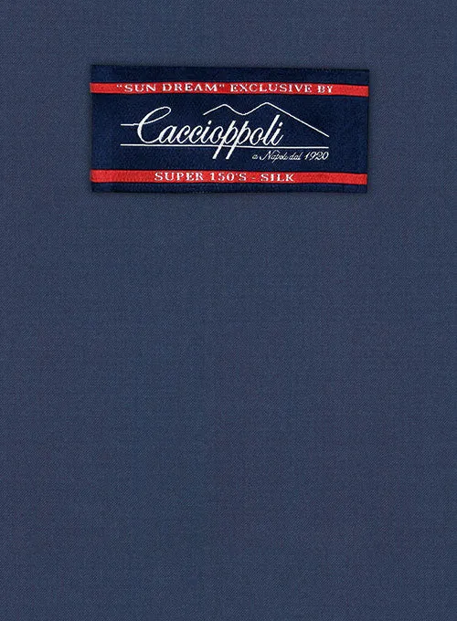 Caccioppoli Sun Dream Ink Blue Wool Silk Suit