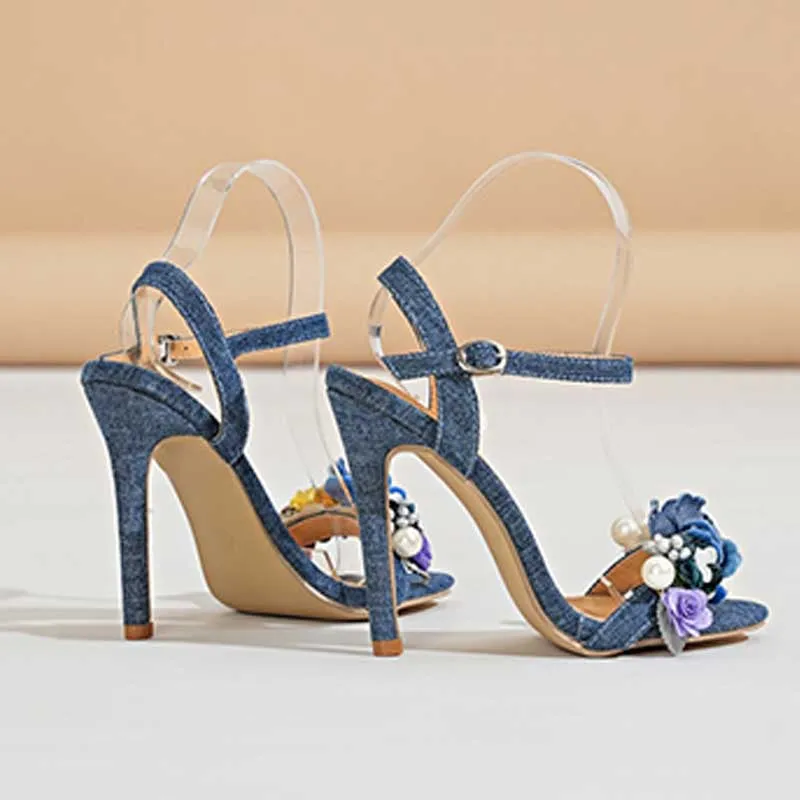 Casual Daily Patchwork Flowers Pointed Shoes (Heel Height 4.53in)