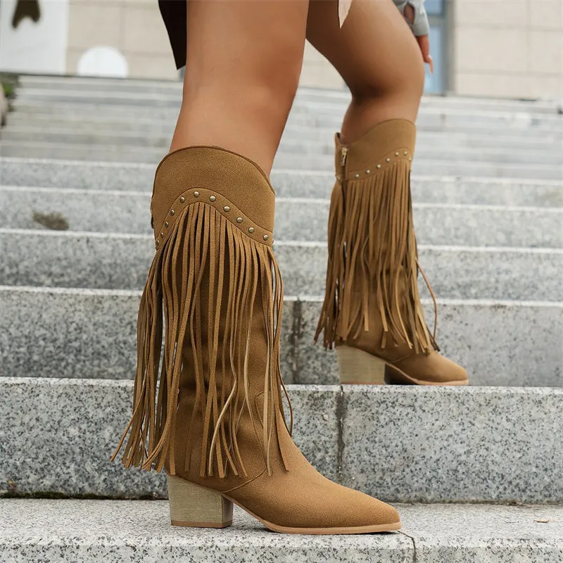 Casual Patchwork Tassel Pointed Keep Warm Out Door Shoes