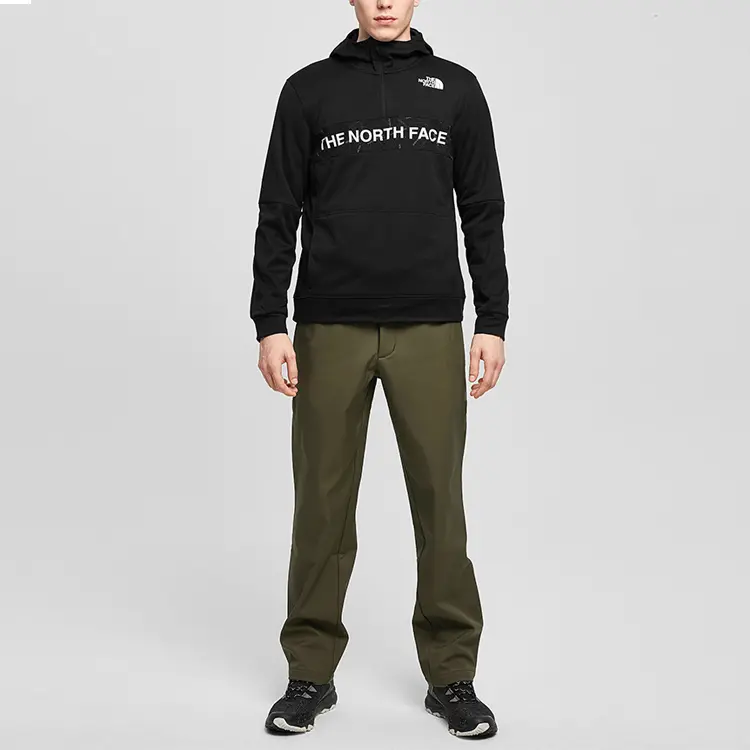 The North Face outdoor waterproof and windproof fleece athletic fleece pants men's Green