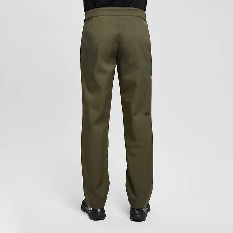 The North Face outdoor waterproof and windproof fleece athletic fleece pants men's Green