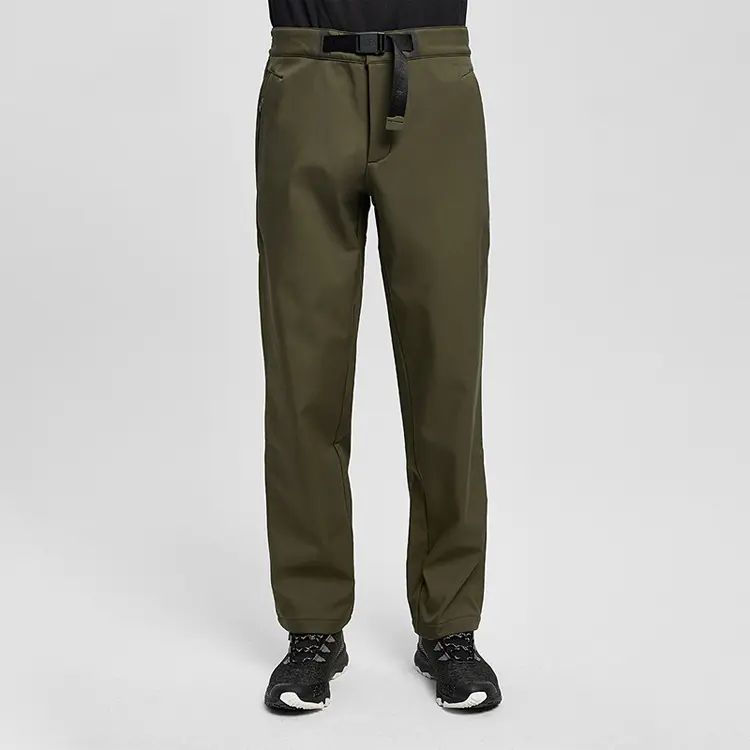 The North Face outdoor waterproof and windproof fleece athletic fleece pants men's Green