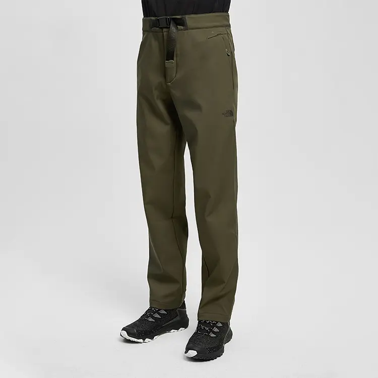 The North Face outdoor waterproof and windproof fleece athletic fleece pants men's Green