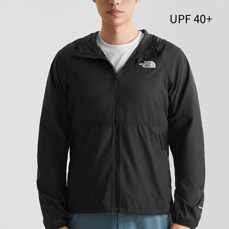The North Face Urban Exploration UPF40+ Solid outdoor lightweight water-repellent hooded breathable windproof sun protection garment men's Black