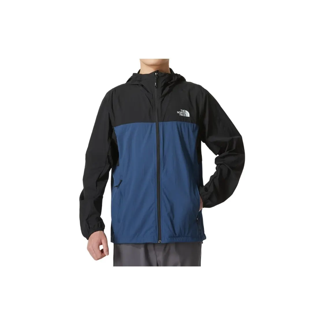 The North Face SUN CHASE M SUN CHASE WIND JACKET urban outdoor collection colour block hooded zip jacket outerwear men's Black / Blue