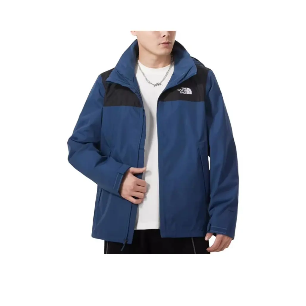 The North Face outdoor breathable long sleeve hard shell hardshell jacket men's Blue