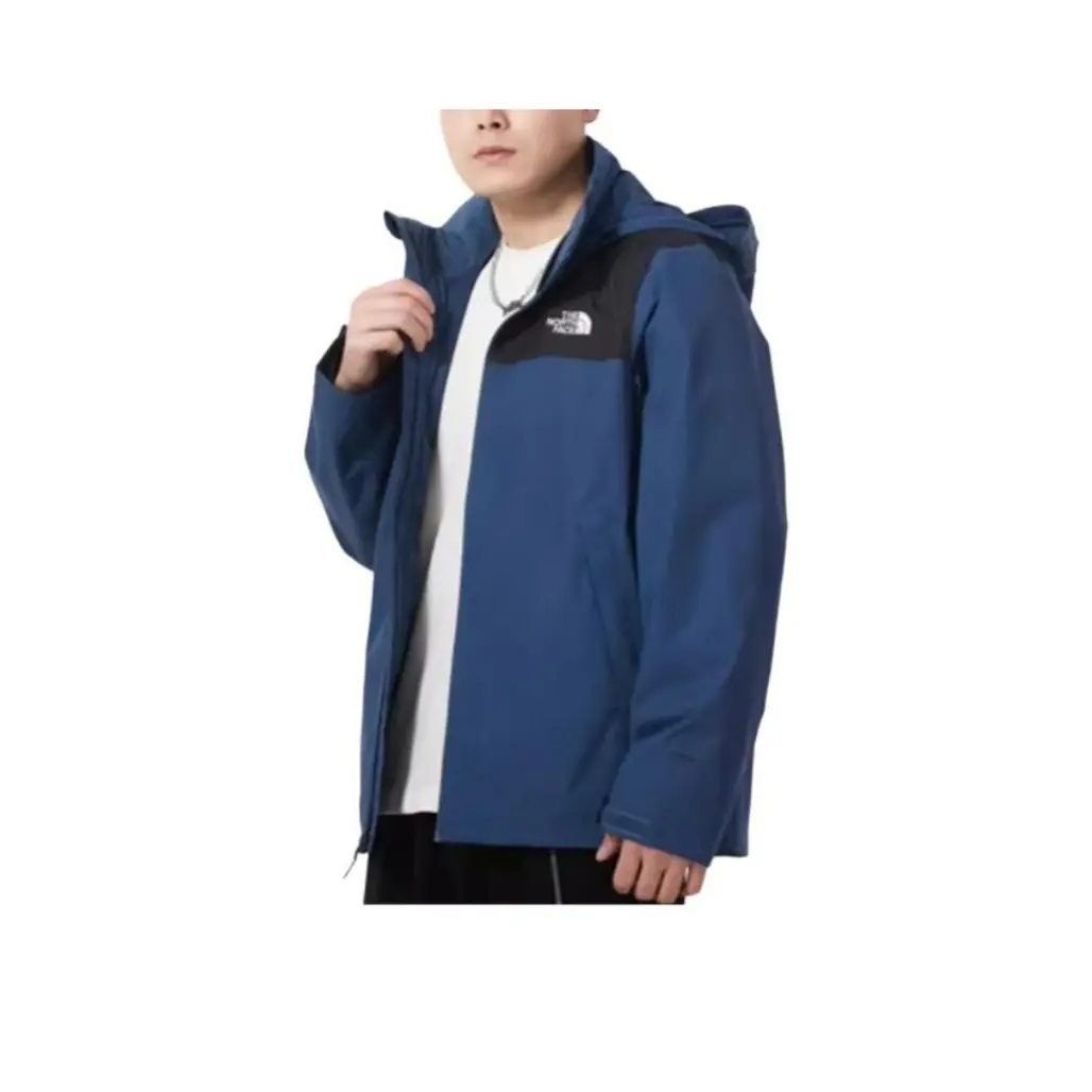 The North Face outdoor breathable long sleeve hard shell hardshell jacket men's Blue