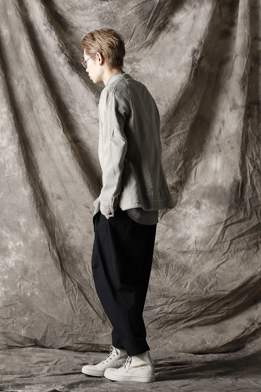 Cropped pants cotton / nylon Black