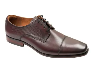 Florsheim 27819 Young Men's Dress Shoe- Cap Toe Oxford- Smooth with Perforations-Burgundy