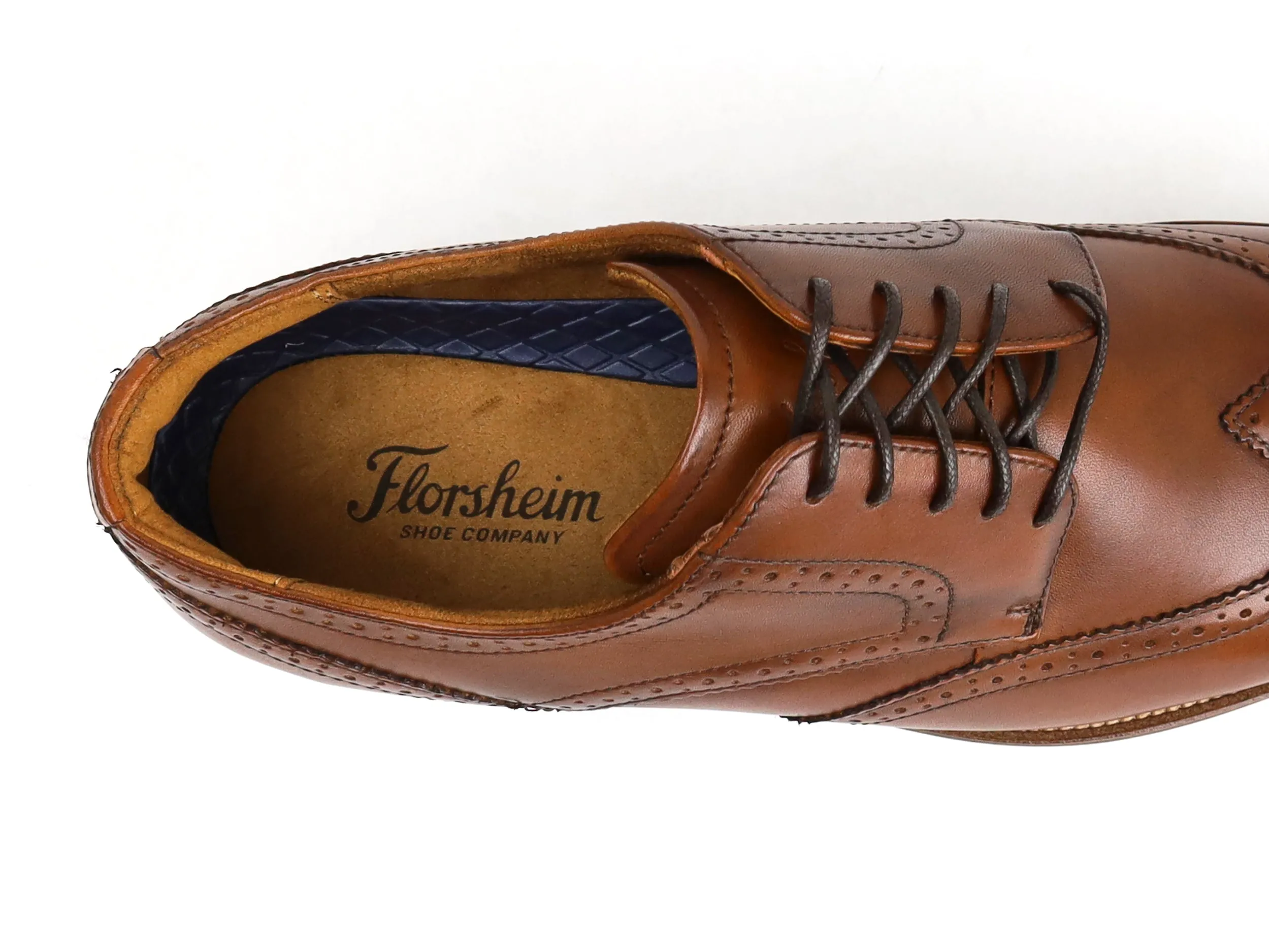 Florsheim 34329 Young Men's Shoe - Wingtip Oxford - Cognac