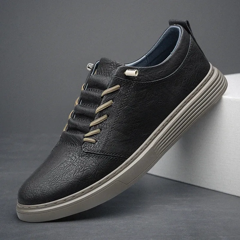 Hnzxzm Spring Italian quality Genuine Leather Casual Shoes Men's Black Classic Oxford shoes Outdoor men's dress shoes and walking shoes