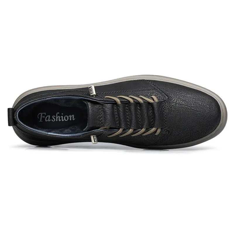 Hnzxzm Spring Italian quality Genuine Leather Casual Shoes Men's Black Classic Oxford shoes Outdoor men's dress shoes and walking shoes