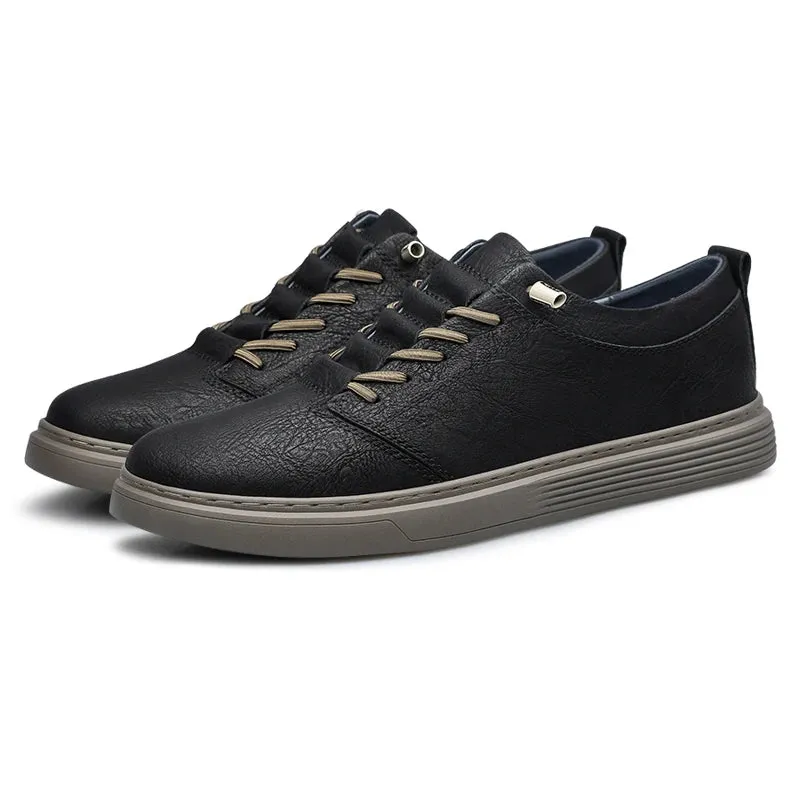 Hnzxzm Spring Italian quality Genuine Leather Casual Shoes Men's Black Classic Oxford shoes Outdoor men's dress shoes and walking shoes