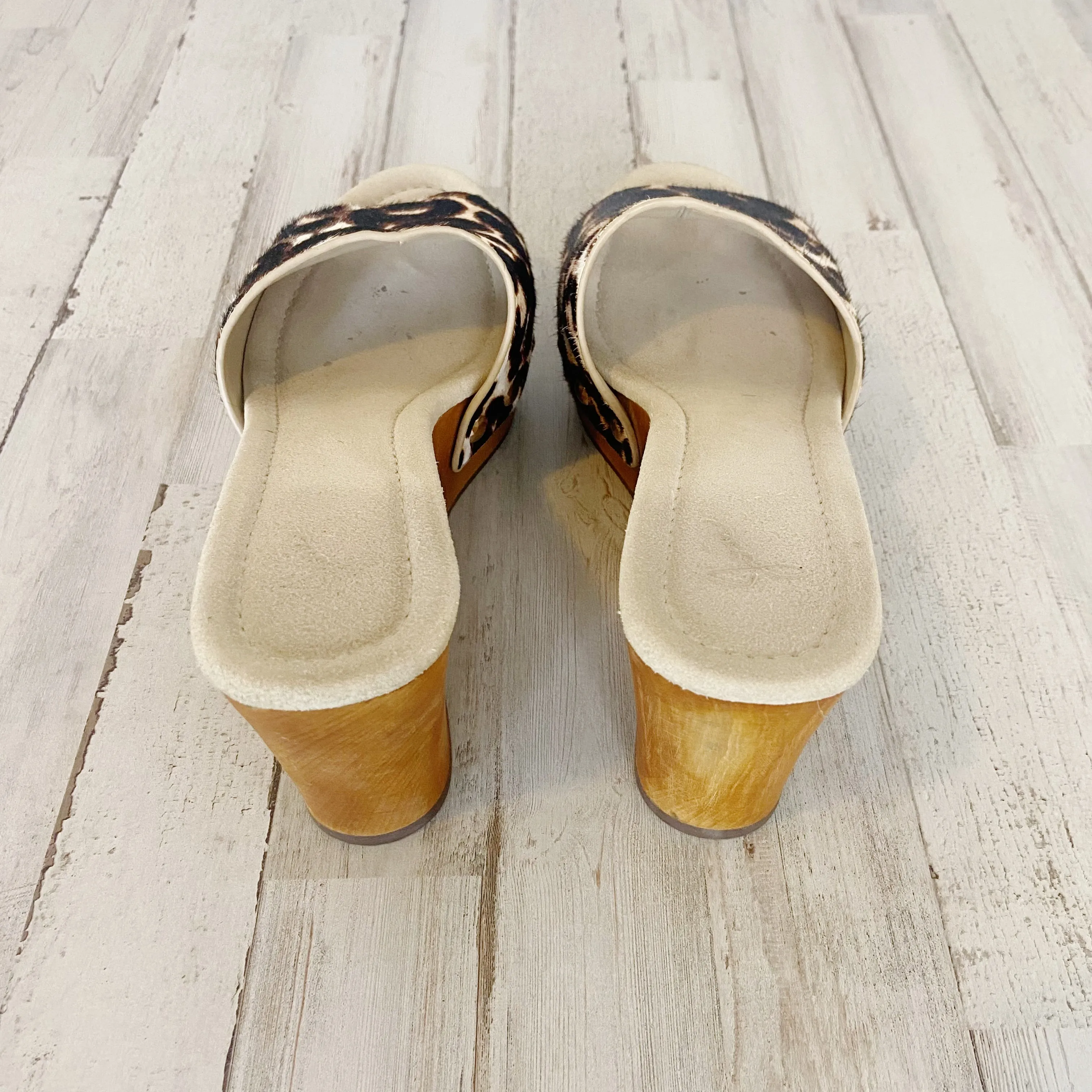 Joie | Womens Snow Leopard Print Calf Hair Bodie Wedge | Size: 37.5