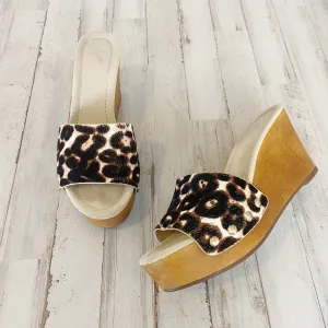 Joie | Womens Snow Leopard Print Calf Hair Bodie Wedge | Size: 37.5