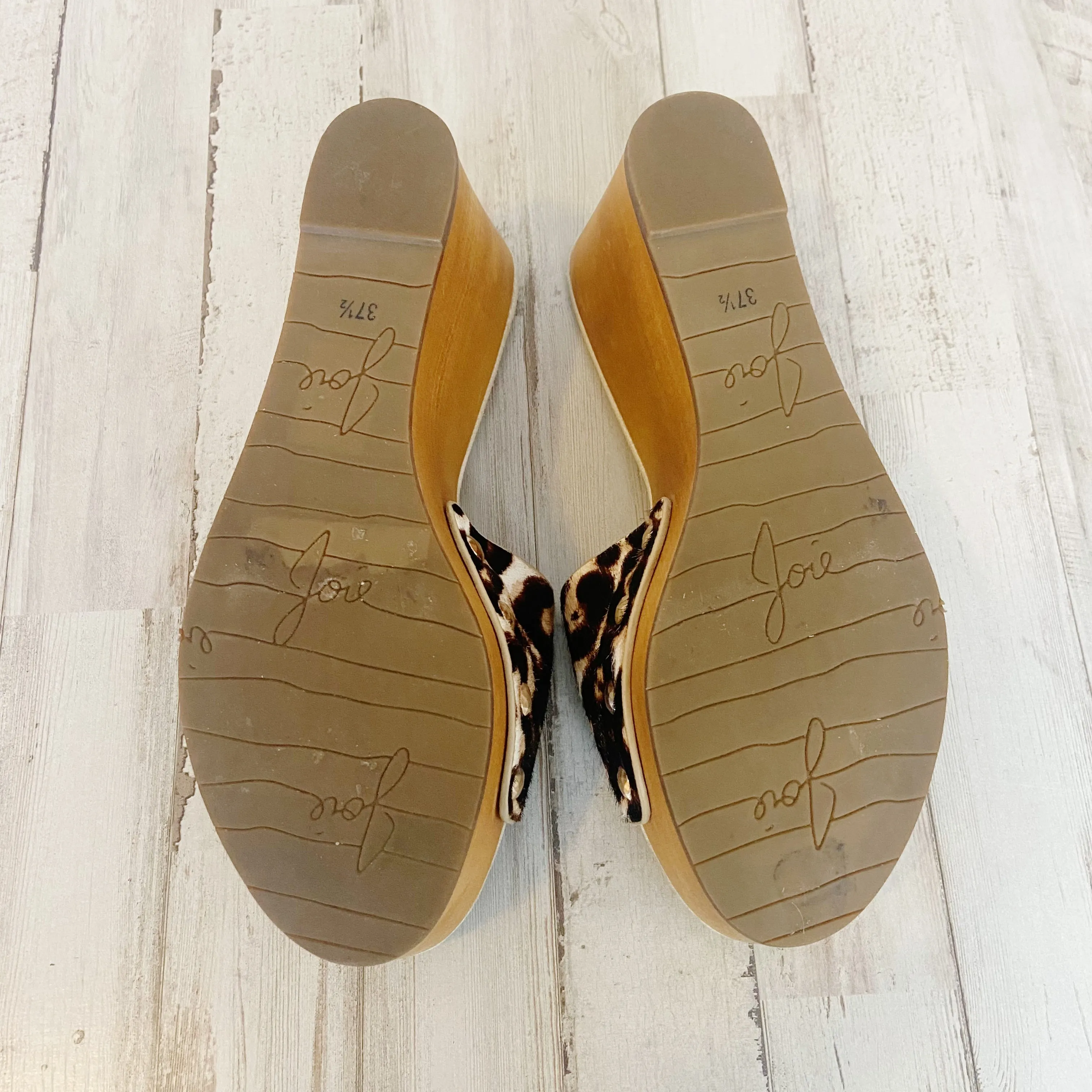 Joie | Womens Snow Leopard Print Calf Hair Bodie Wedge | Size: 37.5