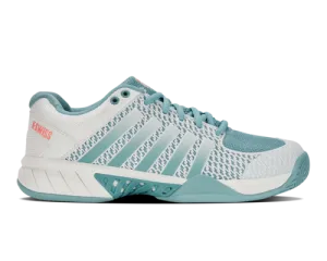 K-Swiss Women's Express Light Pickleball Blanc De Blanc Nile Blue Desert Flower Shoes