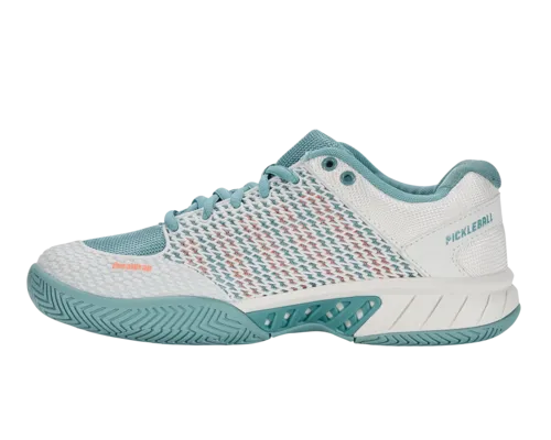 K-Swiss Women's Express Light Pickleball Blanc De Blanc Nile Blue Desert Flower Shoes