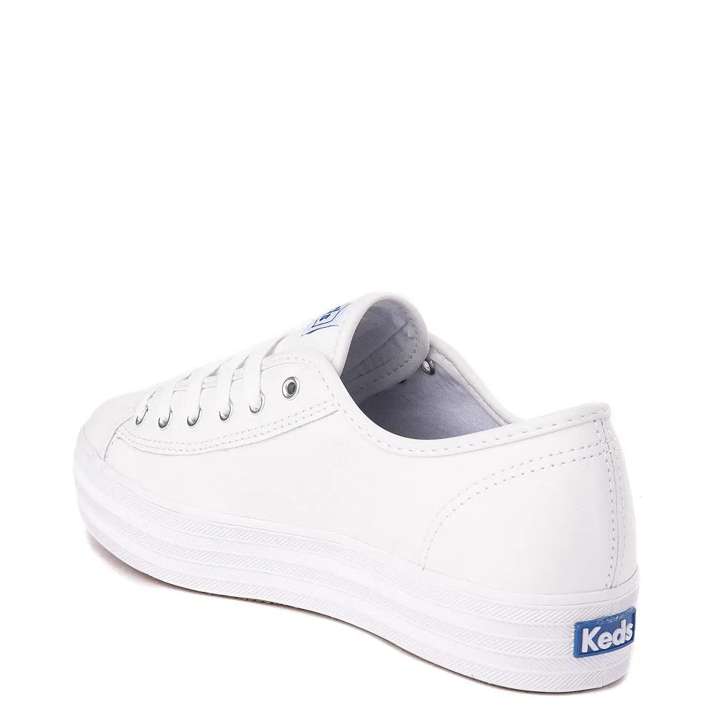 Keds Triple Kick Canvas Fashion Sneaker White Platform Lace Up Tennis Shoes