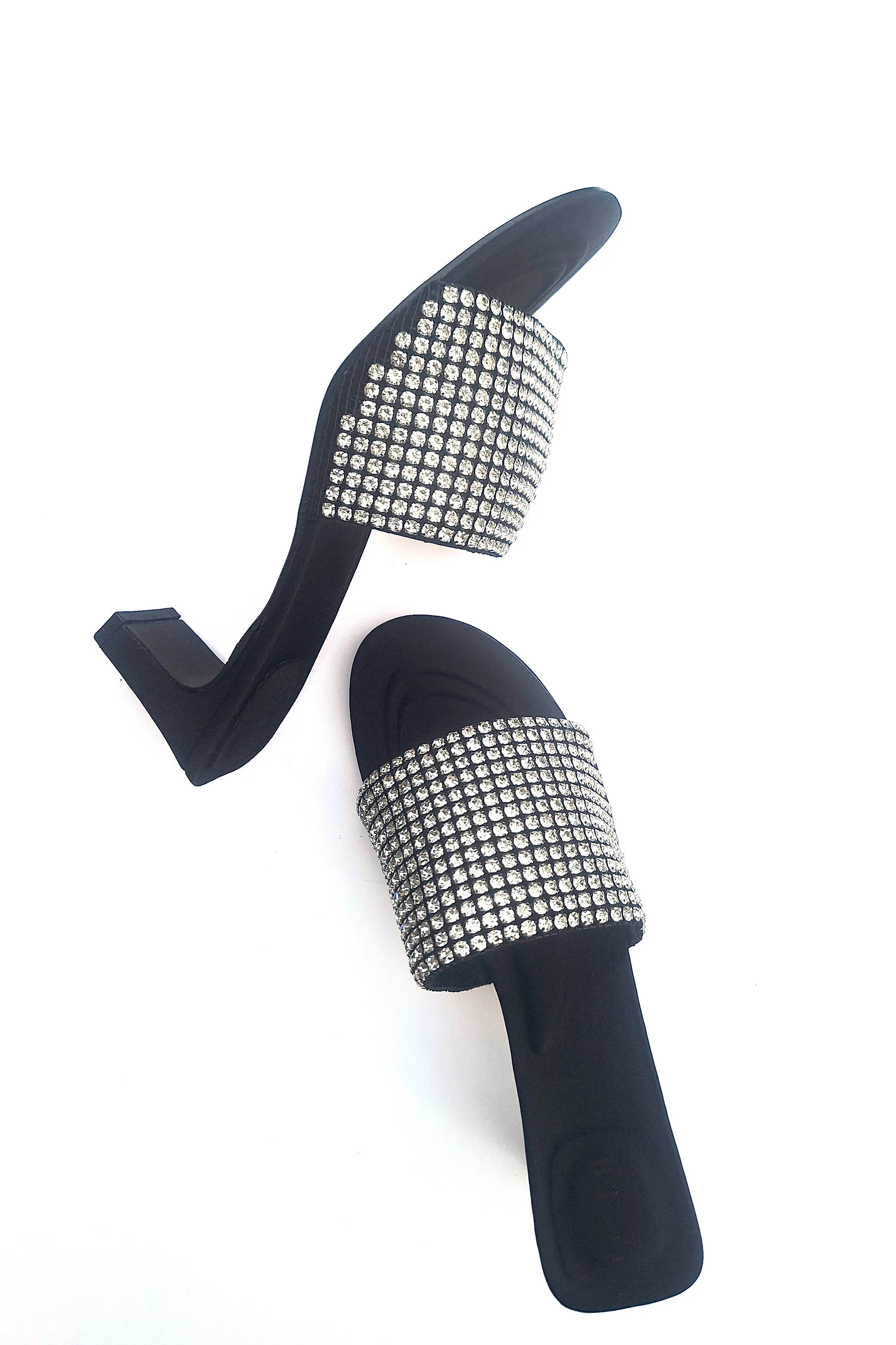 Lavish - LVEMUHLS Black Evening Mule Heels