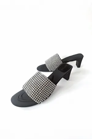 Lavish - LVEMUHLS Black Evening Mule Heels