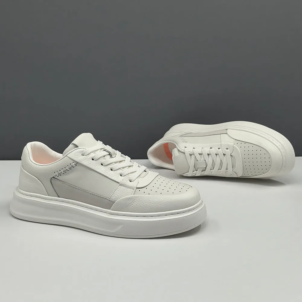 Men Fashion Casual Breathable Leather Court Sneakers