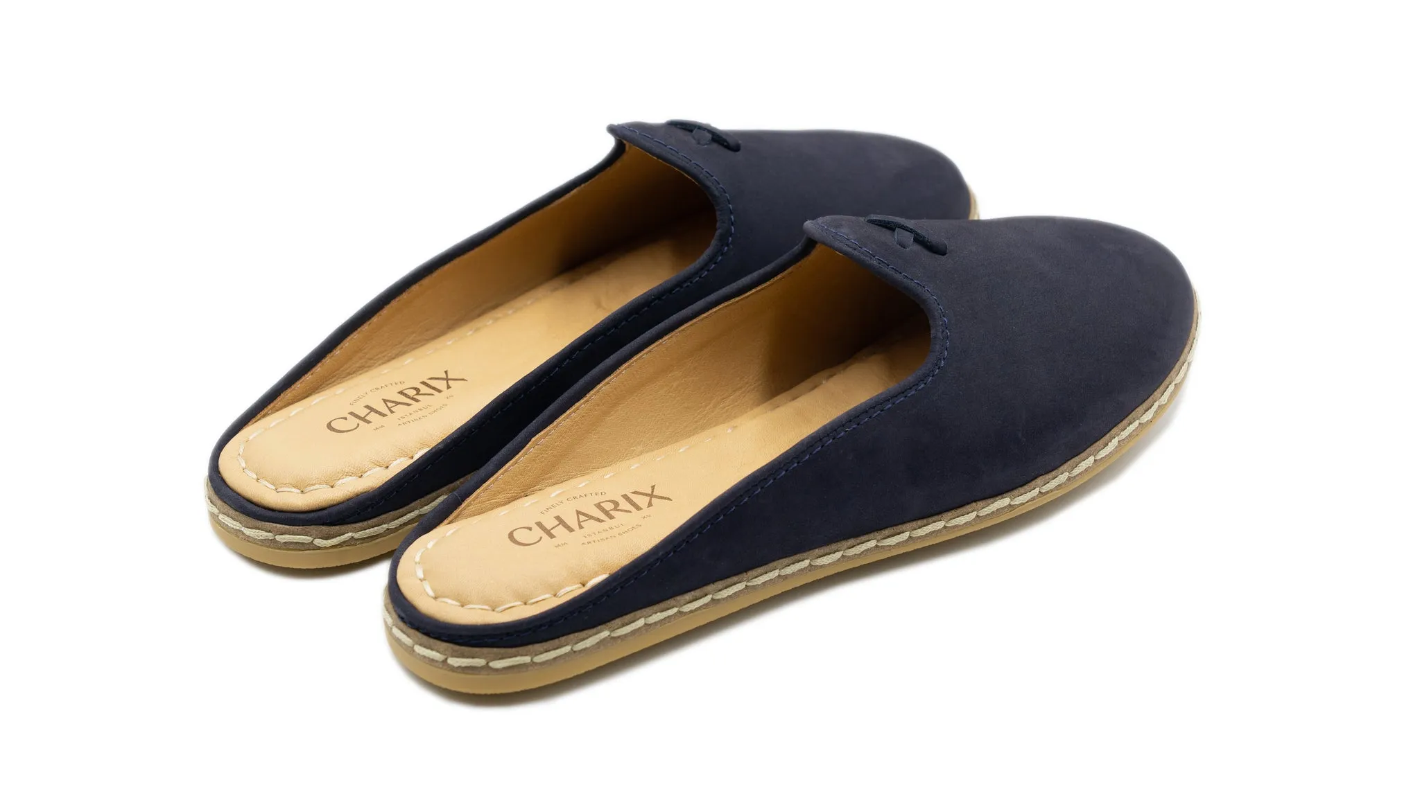 Navy Nubuck Mule Shoes