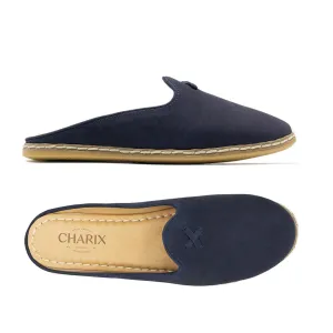 Navy Nubuck Mule Shoes