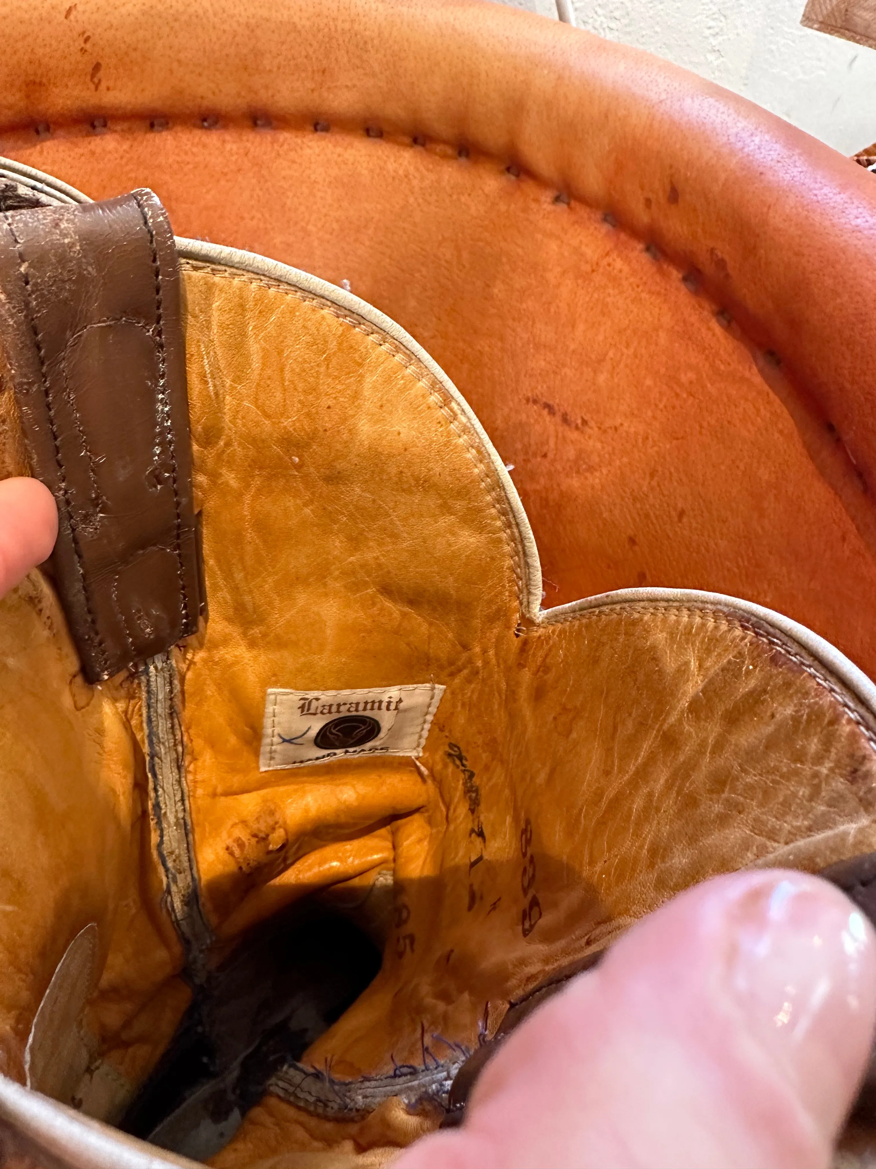 Patchwork Leather Cowboy Boots - 9