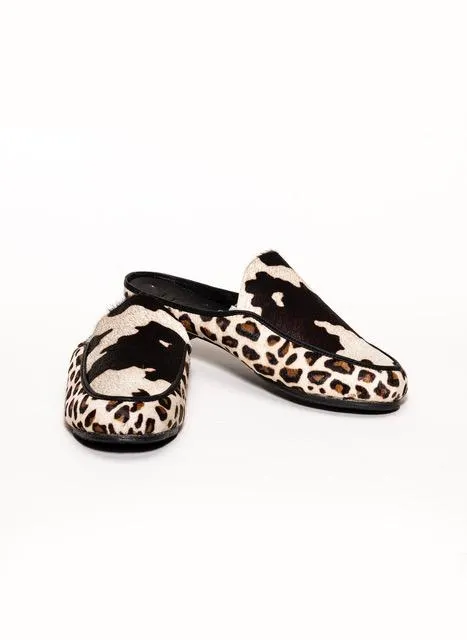 Printed Cowhide Mule