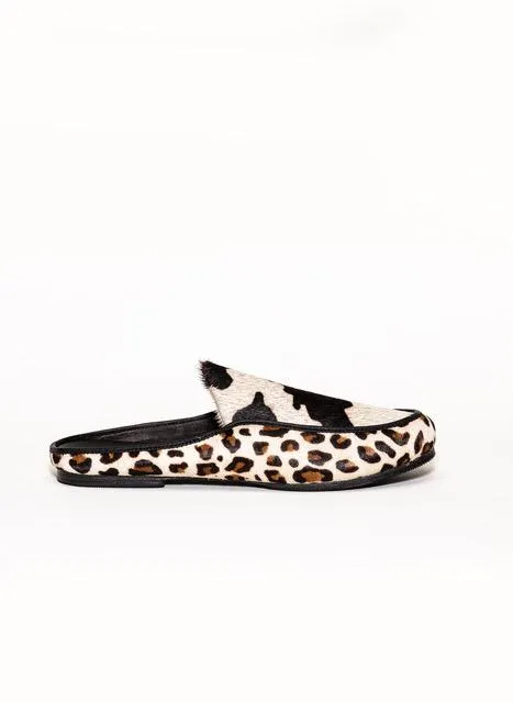 Printed Cowhide Mule