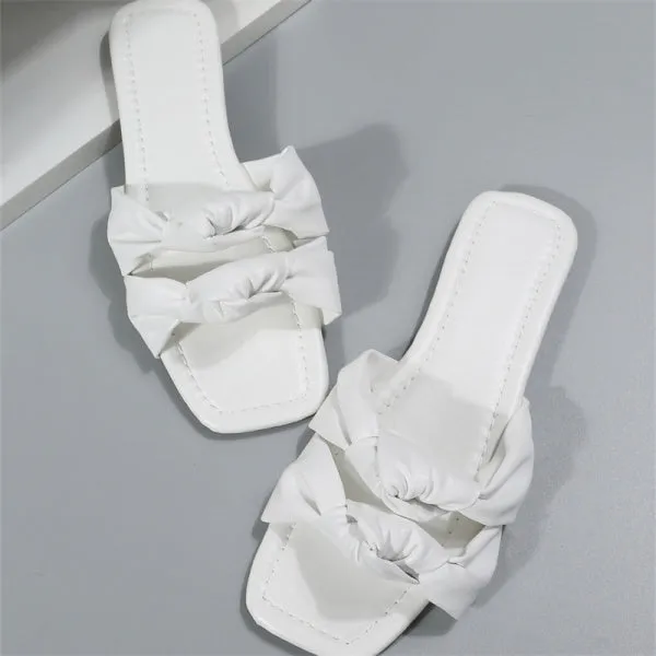 Purpdrank - White Casual Daily Patchwork Solid Color Square Comfortable Shoes