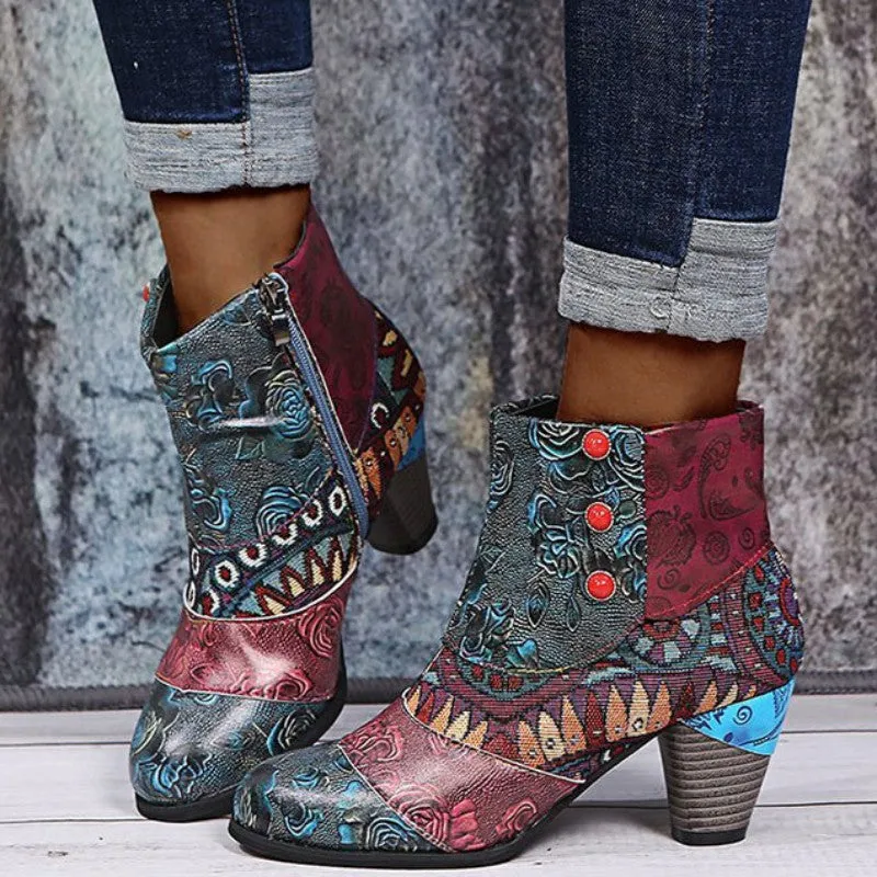 Purpdrank - Yellow Casual Patchwork Printing Pointed Out Door Shoes (Heel Height 2.76in)