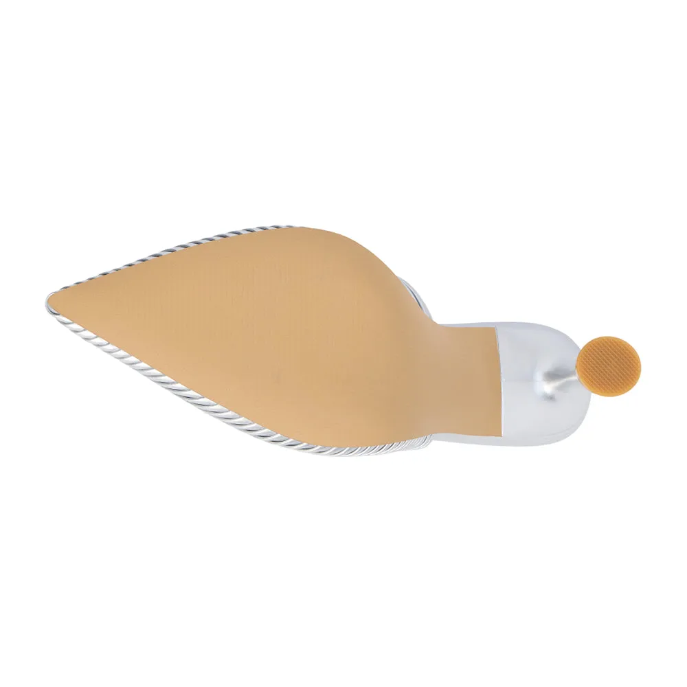 Raina Embossed Metallic Pointed Toe Mules