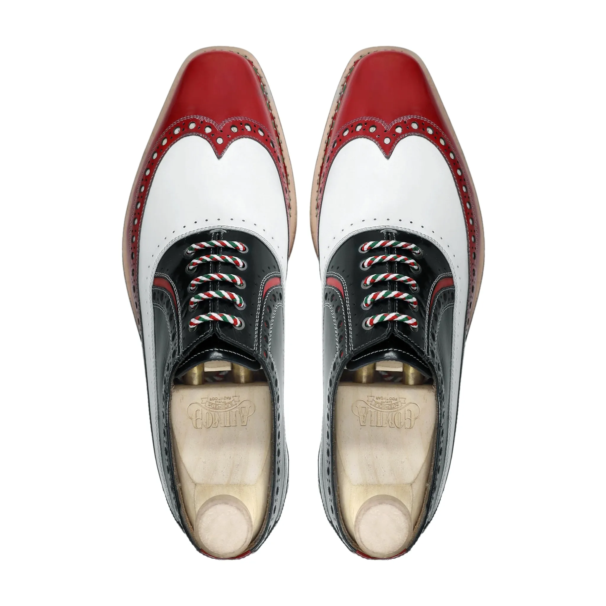 Tomsk - Men's Tricolor Patent Leather Oxford Shoe - Goodyear Welted