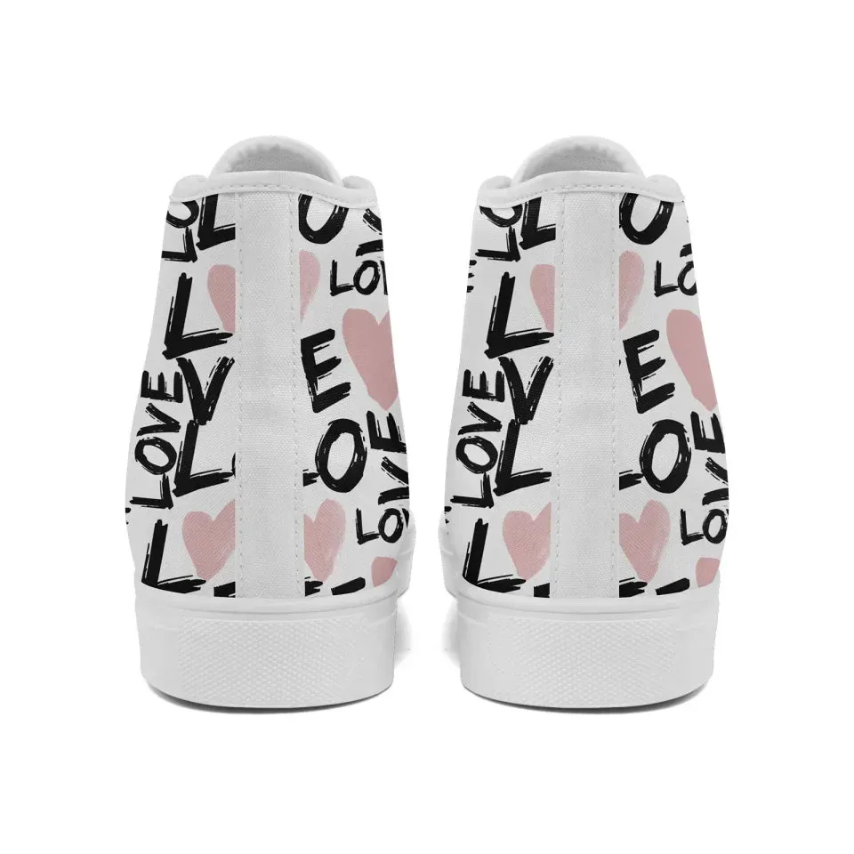 Unique Gift,Personalized Happily Ever After Sneakers, Custom Love-Themed High Tops Shoes, Unique Gift for Couples