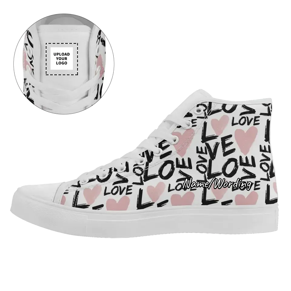 Unique Gift,Personalized Happily Ever After Sneakers, Custom Love-Themed High Tops Shoes, Unique Gift for Couples